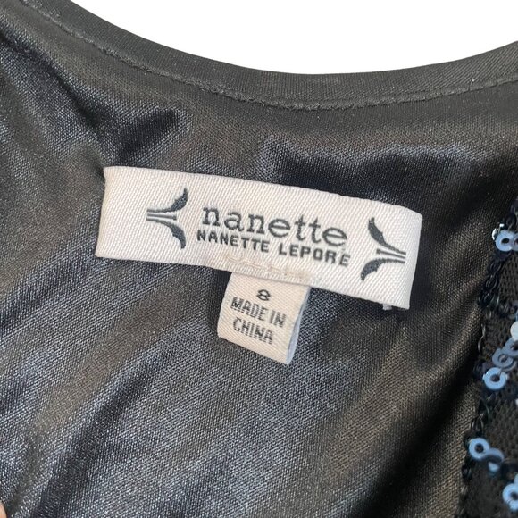 Nanette Lepore Navy Sequin Sleeveless Dress Size 8 NWT - Picture 2 of 8